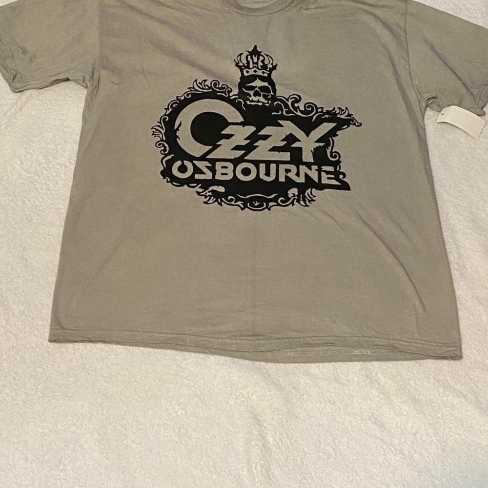 Ozzy Osbourne Officially Licensed Crown Skull Gray Graphic Tee T-Shirt New
